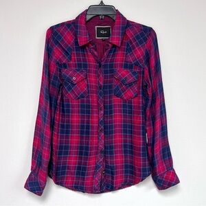 Rails Kendra Red Plaid Gauzy Flannel Button Up Shirt